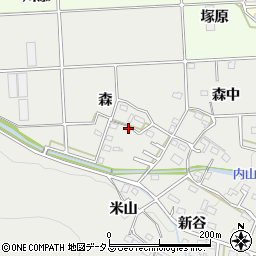 愛知県豊橋市岩崎町森35周辺の地図