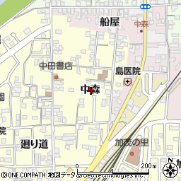 京都府木津川市加茂町里中森周辺の地図