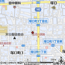 尼崎市立立花公民館周辺の地図