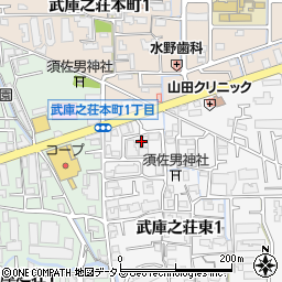 パレ武庫之荘東周辺の地図