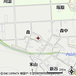 愛知県豊橋市岩崎町森37周辺の地図