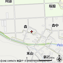 愛知県豊橋市岩崎町森38周辺の地図