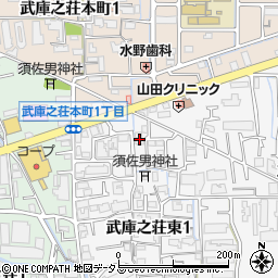 兵庫県尼崎市武庫之荘東1丁目24周辺の地図