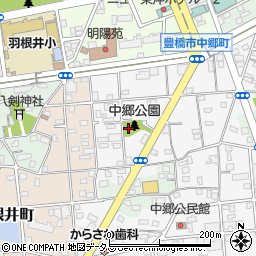 愛知県豊橋市中郷町周辺の地図