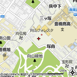 愛知県豊橋市向山町三ッ塚40周辺の地図