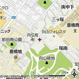 愛知県豊橋市向山町一本松周辺の地図