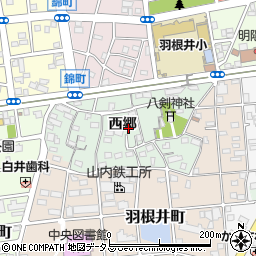 愛知県豊橋市花田町西郷周辺の地図