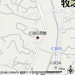 仁田公民館周辺の地図