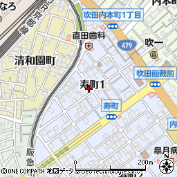 大阪府吹田市寿町1丁目17-4周辺の地図