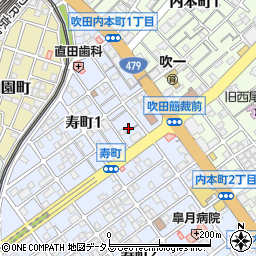 大阪府吹田市寿町1丁目6周辺の地図
