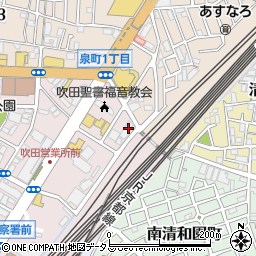 大阪府吹田市穂波町1-22周辺の地図