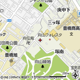 愛知県豊橋市向山町一本松1周辺の地図
