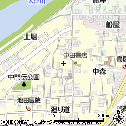 京都府木津川市加茂町里中門伝周辺の地図