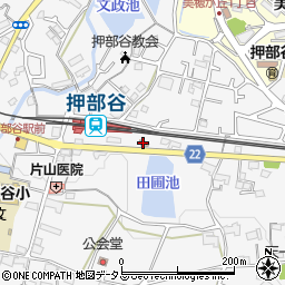 神戸押部谷郵便局周辺の地図