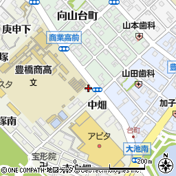 愛知県豊橋市向山町中畑26周辺の地図