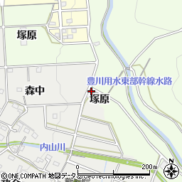 愛知県豊橋市多米町塚原周辺の地図