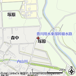 愛知県豊橋市多米町（塚原）周辺の地図