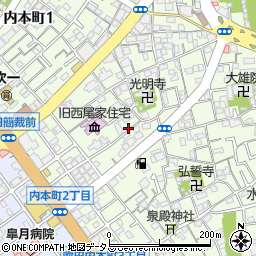 大阪府吹田市内本町周辺の地図