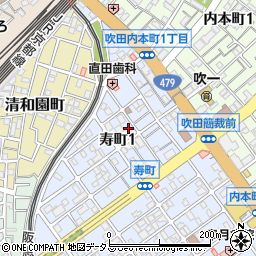 大阪府吹田市寿町1丁目10-4周辺の地図