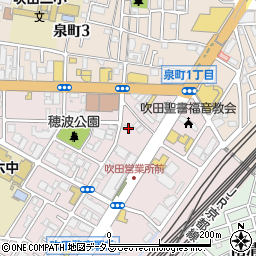 大阪府吹田市穂波町11-36周辺の地図