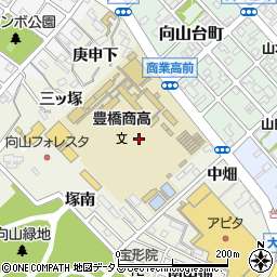 愛知県豊橋市向山町周辺の地図