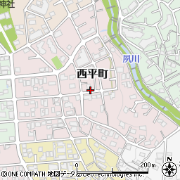 兵庫県西宮市西平町周辺の地図