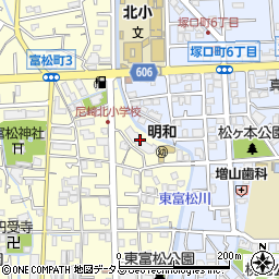ジークレフ塚口富松町周辺の地図