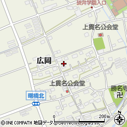 静岡県袋井市広岡周辺の地図