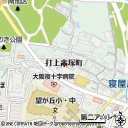 大阪府寝屋川市打上高塚町周辺の地図
