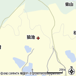 京都府木津川市山城町上狛猿池周辺の地図