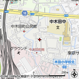 大阪府寝屋川市中木田町周辺の地図