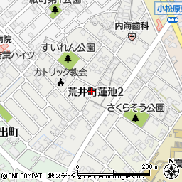 兵庫県高砂市荒井町蓮池周辺の地図