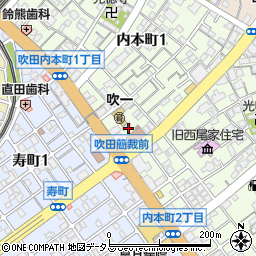 大阪府吹田市内本町1丁目23周辺の地図