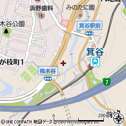 兵庫県神戸市北区山田町下谷上西向周辺の地図