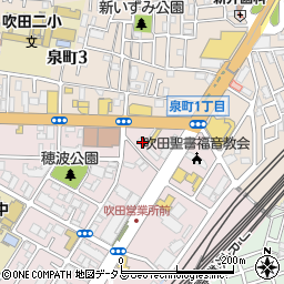 大阪府吹田市穂波町3-14周辺の地図