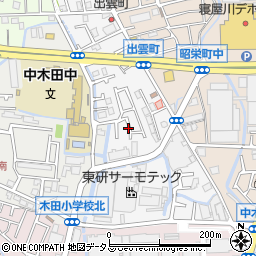 大阪府寝屋川市出雲町周辺の地図