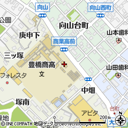 愛知県豊橋市向山町中畑34周辺の地図
