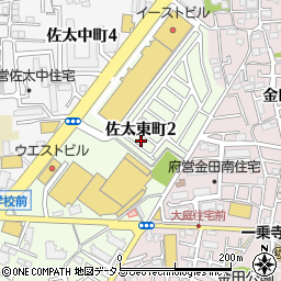 大阪府守口市佐太東町2丁目12周辺の地図