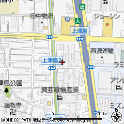 大阪府豊中市上津島1丁目1-36周辺の地図