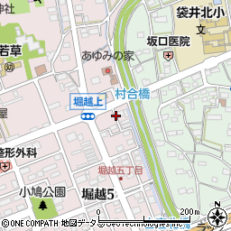 静岡県袋井市堀越5丁目2周辺の地図