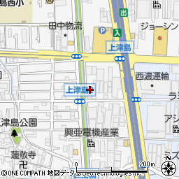 大阪府豊中市上津島1丁目1-40周辺の地図