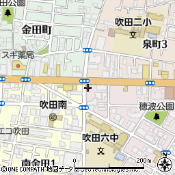 吉野家内環状線江坂店周辺の地図