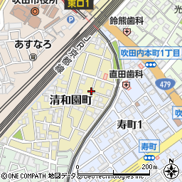 大阪府吹田市清和園町周辺の地図