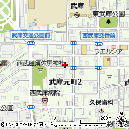 兵庫県尼崎市武庫元町周辺の地図