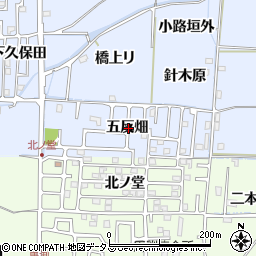 京都府相楽郡精華町祝園五反畑周辺の地図