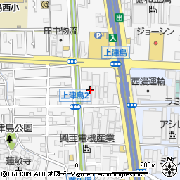 大阪府豊中市上津島1丁目1-41周辺の地図