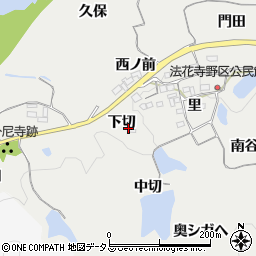 京都府木津川市加茂町法花寺野（下切）周辺の地図