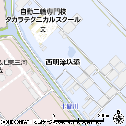 愛知県豊橋市牟呂町西明治圦添周辺の地図