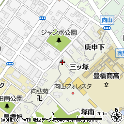 愛知県豊橋市向山町三ッ塚22周辺の地図