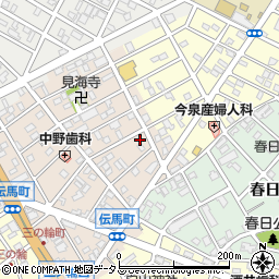 愛知県豊橋市伝馬町周辺の地図